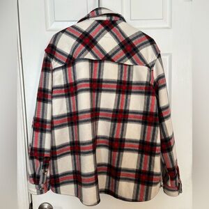 Sage collective Sherpa shacket plaid XL